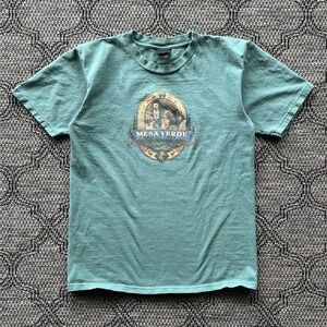 Vintage Prairie Mountain T-Shirt Men Large Green Mesa Verde National Park Nature